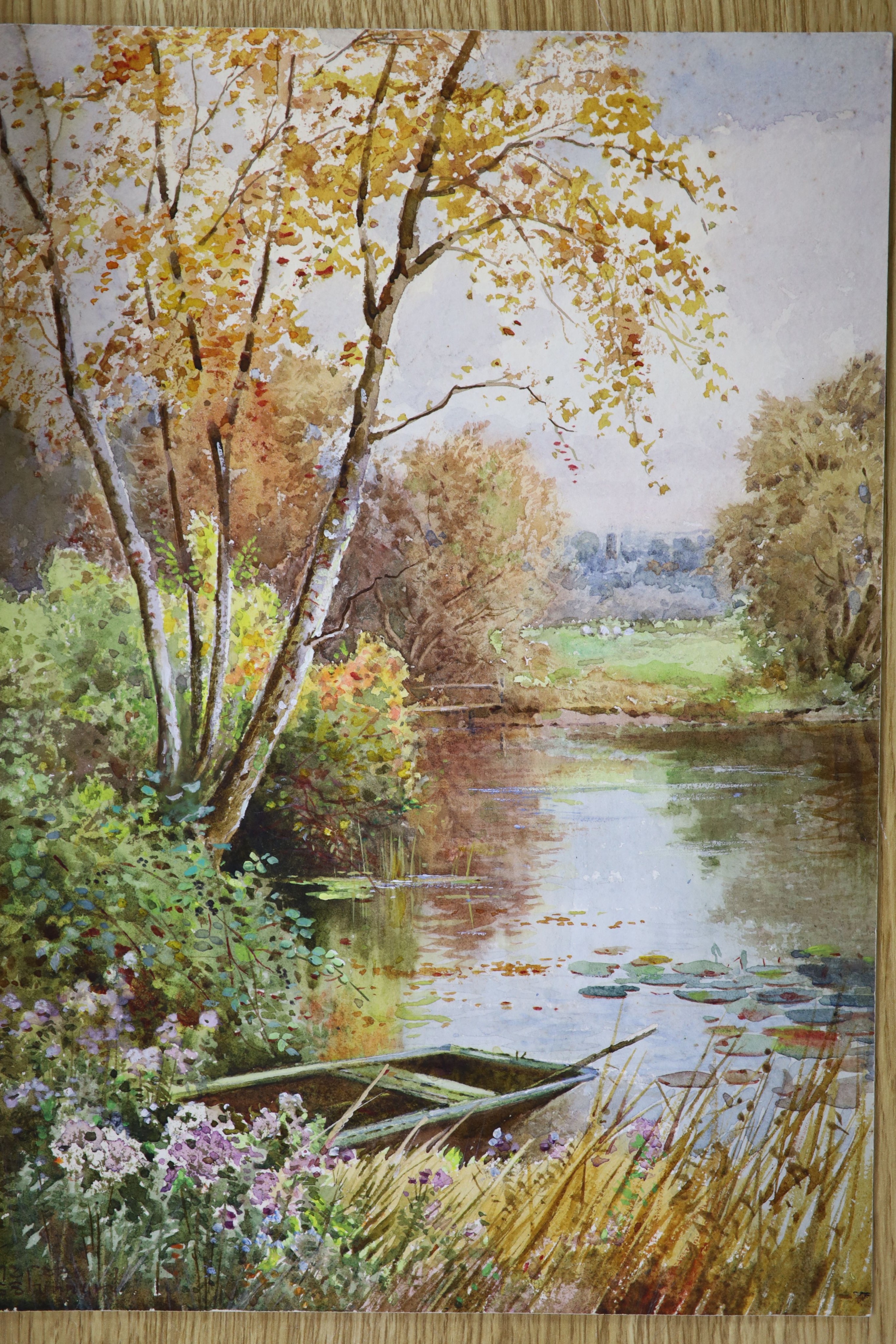 Theresa Sylvester Stannard (1898-1947), watercolour, 'The Ouse...' and another river landscape